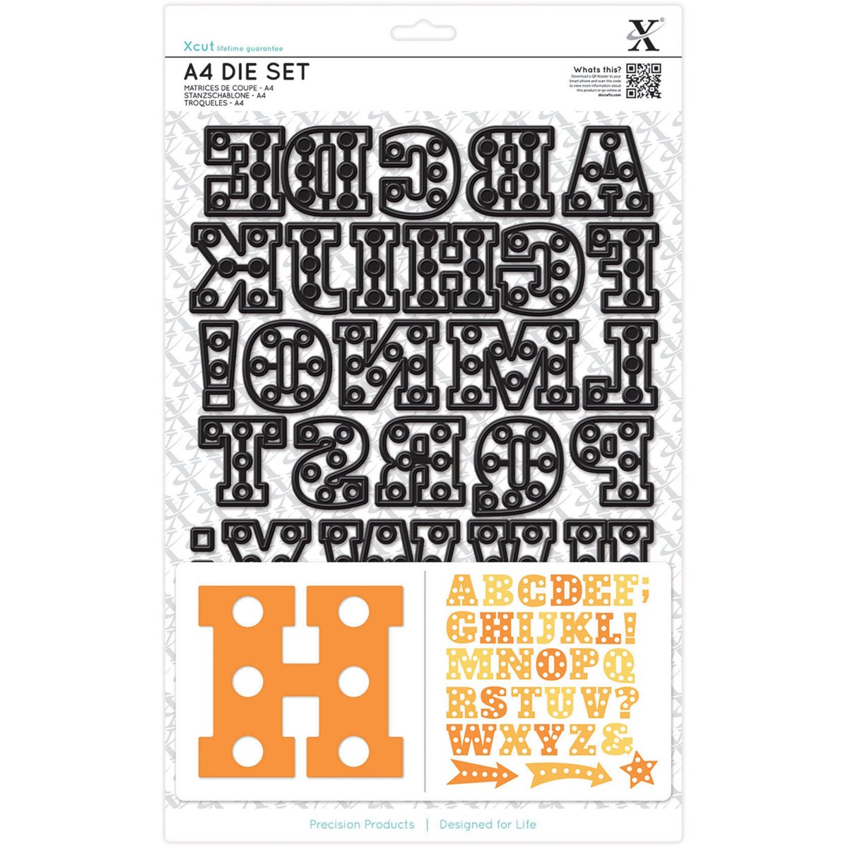XCUT 34-Piece A4 Marquee Alphabet Die Set