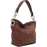 Hobo Shoulder Bag with Big Snap Hook Hardware