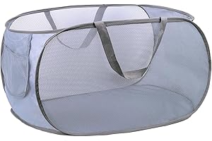 CAVLA Durable Collapsible Laundry Baskets, Pop Up Laundry Hamper, Collapsible Mesh Dirty Clothes Hamper, Clothes Storage Bask