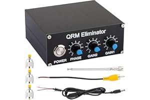 DMGICPRO QRM Eliminator X Phase HF Bands 1.8MHz‑30MHz with PTT Control, Aluminum Alloy Signal Eliminator with Telescopic Antenna for Ham HF Transceivers