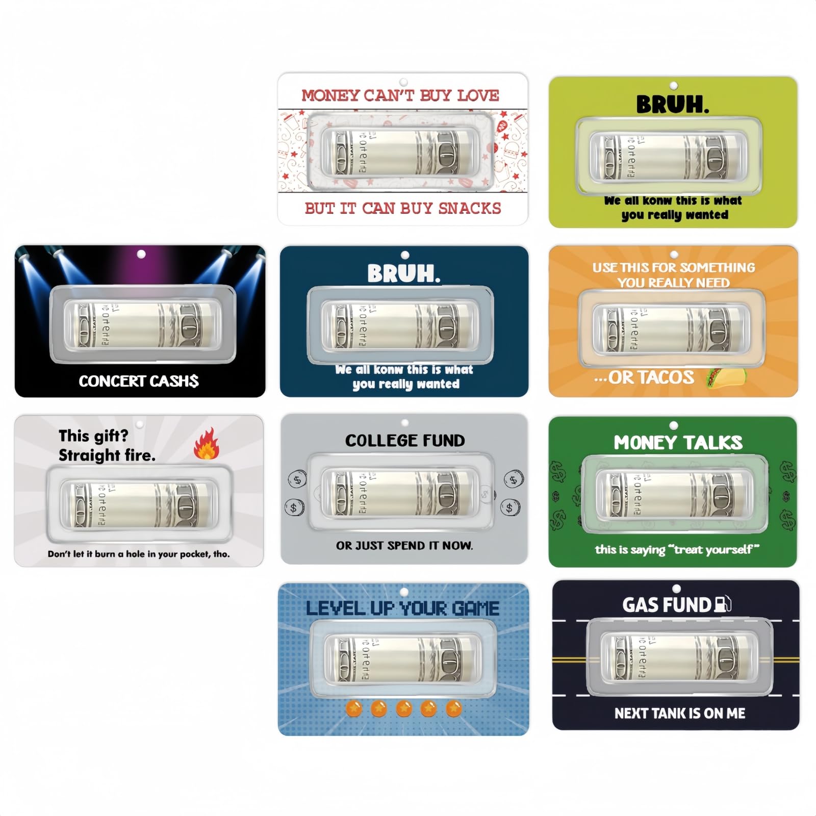 Photo 1 of 10 Pcs Christmas Money Holder Ornaments - Gift Card Ornament Holder with Hanging Holes - Festive Cash Gift Card Holder for Holidays, Birthdays, Weddings,Tree Decorations (A)