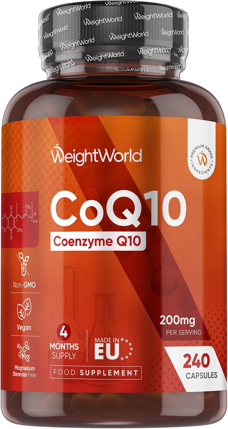 WeightWorld CoQ10 Supplement 200mg 240 Vegan Capsules 4 Month Supply