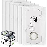 6 Pack 204308 CT Mini/Midi -2/5 Filter Bags Compatible with Festool CT MINI, CT MINI I, CT MIDI and CT MIDI I from 2019 Onwards, CTC MINI/MIDI and CT 15