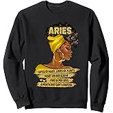 Black Women Afro Girls Soul Zodiac Sign Aries Queen Sweatshirt