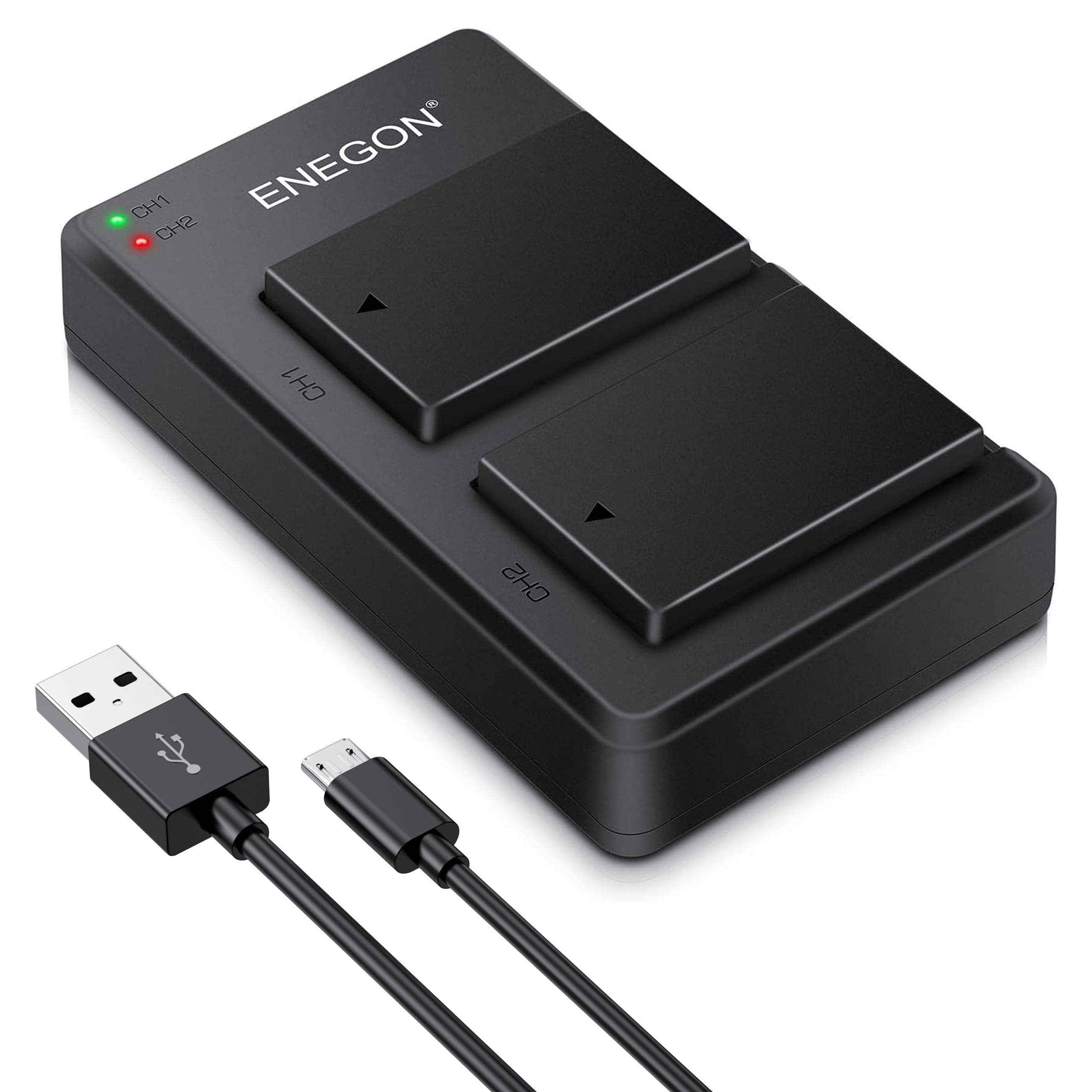 ENEGON LP-E17 Battery and Dual Rapid Charger for Canon EOS RP, R10, R100, R50, R8, Rebel SL3, SL2, T8i, T7i, T6i, T6s,EOS M3, M5, M6, EOS 200D, 250D,77D, 750D, 760D, 800D, 8000D Digital SLR Camera.