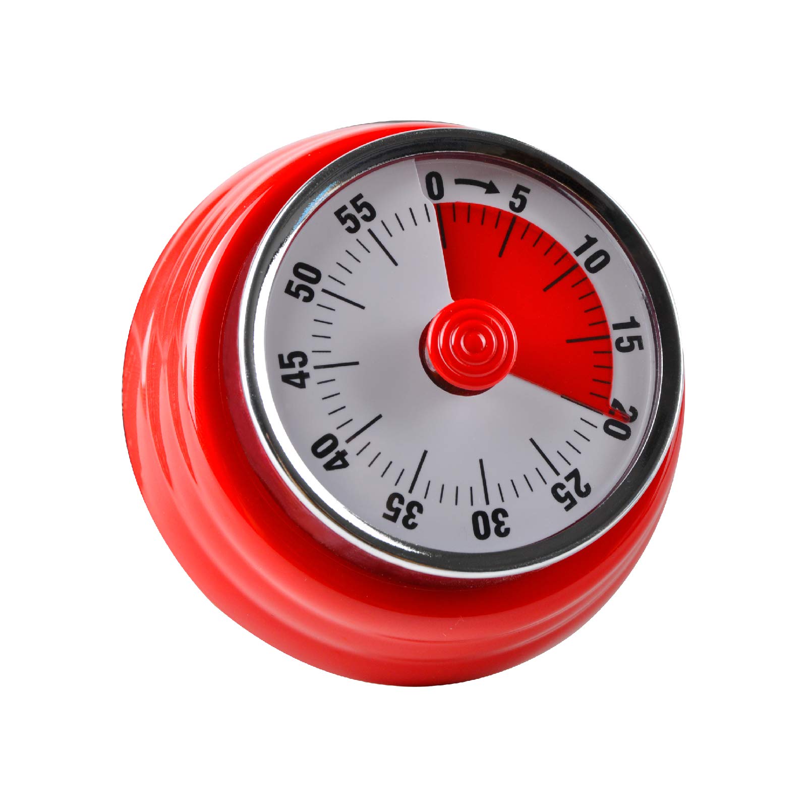 Jayron Kitchen Timer reminder Manage timers 360 degree rotary mechanical timer Baking countdown Kitchen alarm clock refrigerator magnetic for Cooking,Learning (red)