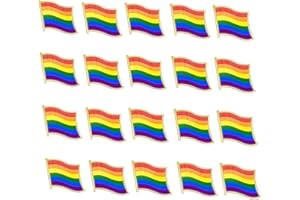 TANG SONG 20PCS 19x20mm Pride Rainbow Gay Pride Flag LGBT Enamel Lapel Pin Decoration for Clothes and Bags