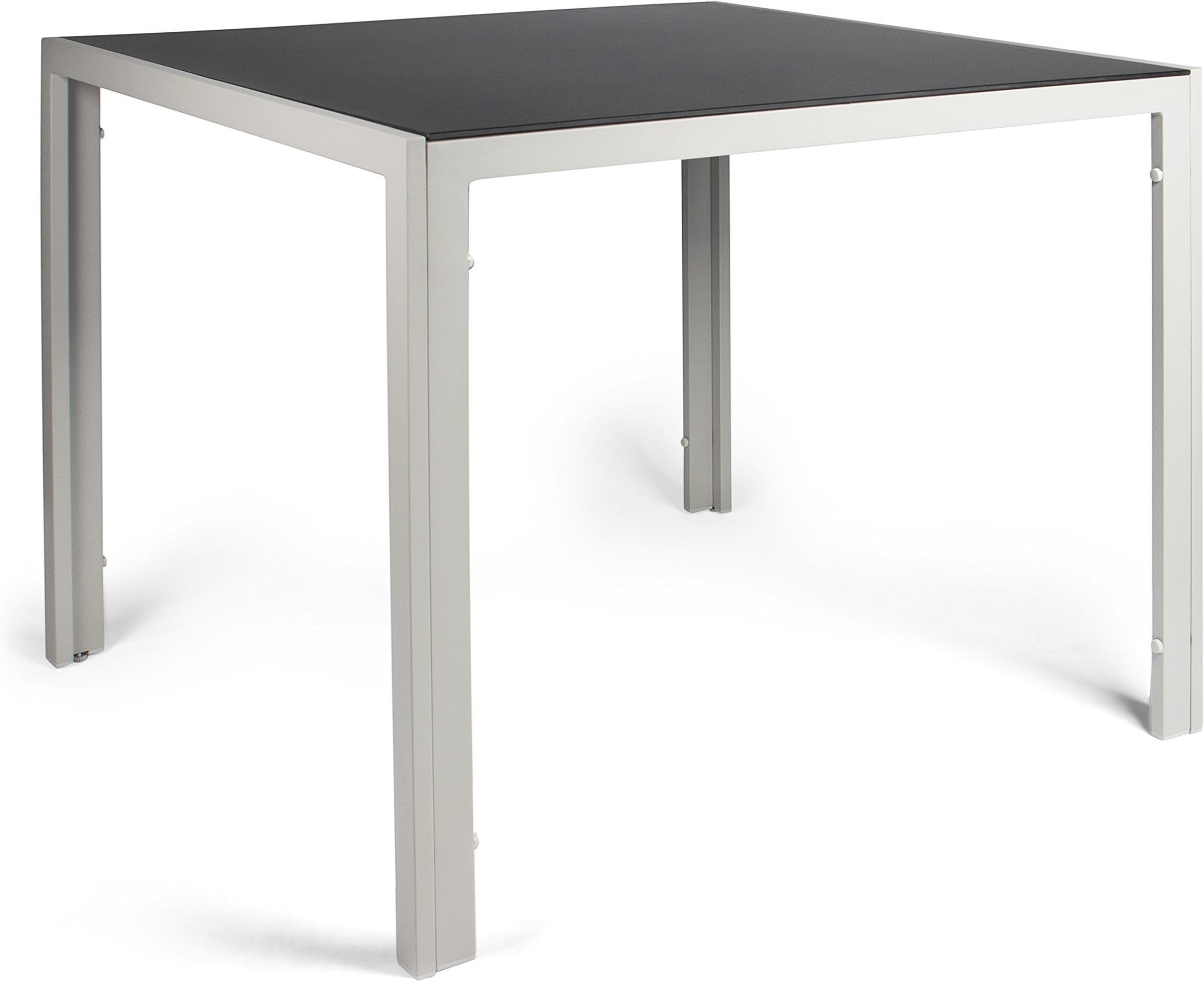 Vanage Aluminium Garden Table with Glass Top – Garden Furniture – Aluminium Table Suitable for Garden, Terrace and Balcony – 90 x 90 cm