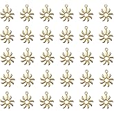 Ruwado 50 Pcs Hollow Sun Charms 1.8 x 1.5 cm Cute Chic Metal Pendants for DIY Jewelry Making Kit Finding Christmas Decoration Bracelet Necklace Thanksgiving Gift Supplies
