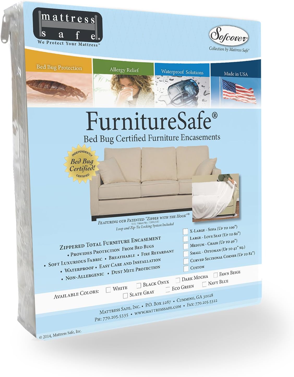 Mattress Safe's FurnitureSafe Encasement - Small - Ottoman
