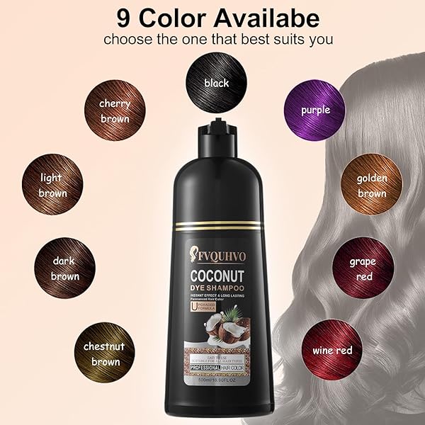 CHERRY BROWN HAIR DYE 16.9 FL OZ, COCONUT OIL HAIR DYE SHAMPOO 3 IN 1, EFFECT IN MINUTES, LONG LASTING HAIR COLOR SHAMPOO FOR MEN & WOMEN, HERBAL LIGHT CHERRY BROWN HAIR SHAMPOO (CHERRY BROWN)