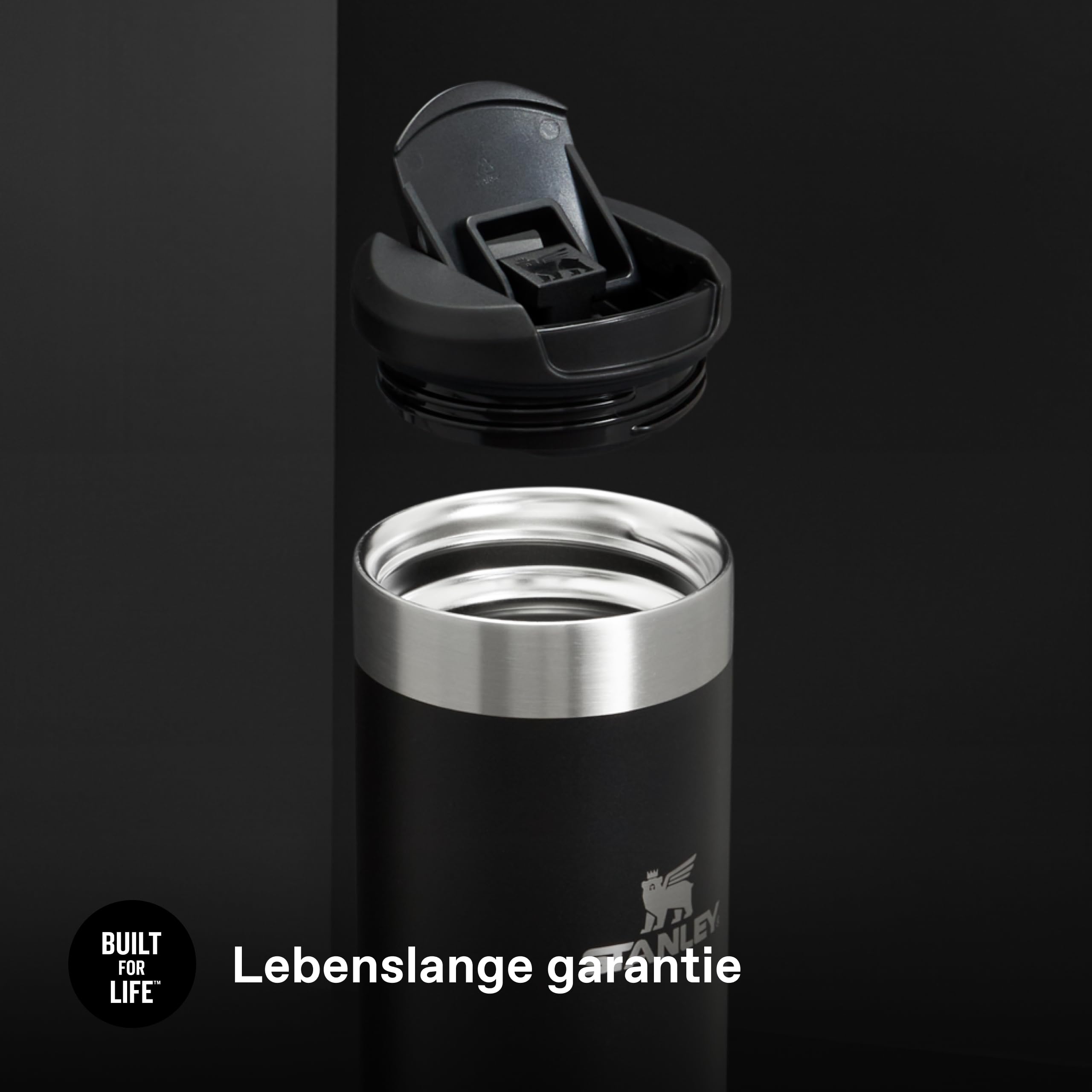 STANLEY 1913 Aerolight Transit Thermobecher 0.6L - Hält 6 Stunden Heiß - Spülmaschinenfest - Kaffeebecher To Go Auslaufsicher - Kompatibel Mit Gängigen Pkw-Getränkehalterungen - Black 2.0 5