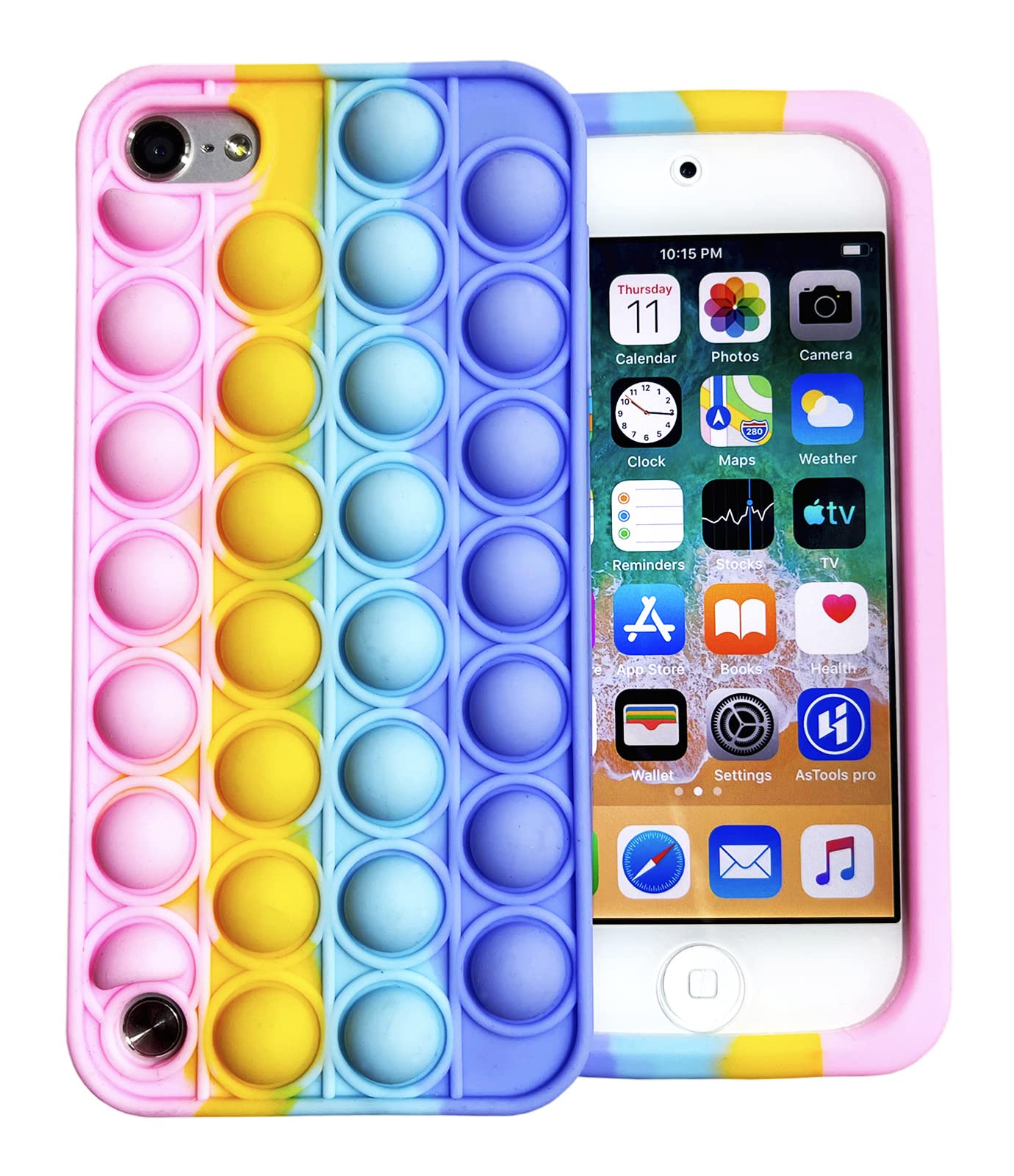 Photo 1 of Case for iPod Touch 7 Cute Bubble Pop iPod Touch 6/5 Case Push Fidget Sensory Soft Silicone Stress Reliever Cover Compatible with iPod Touch 5th/6th/7th Generation