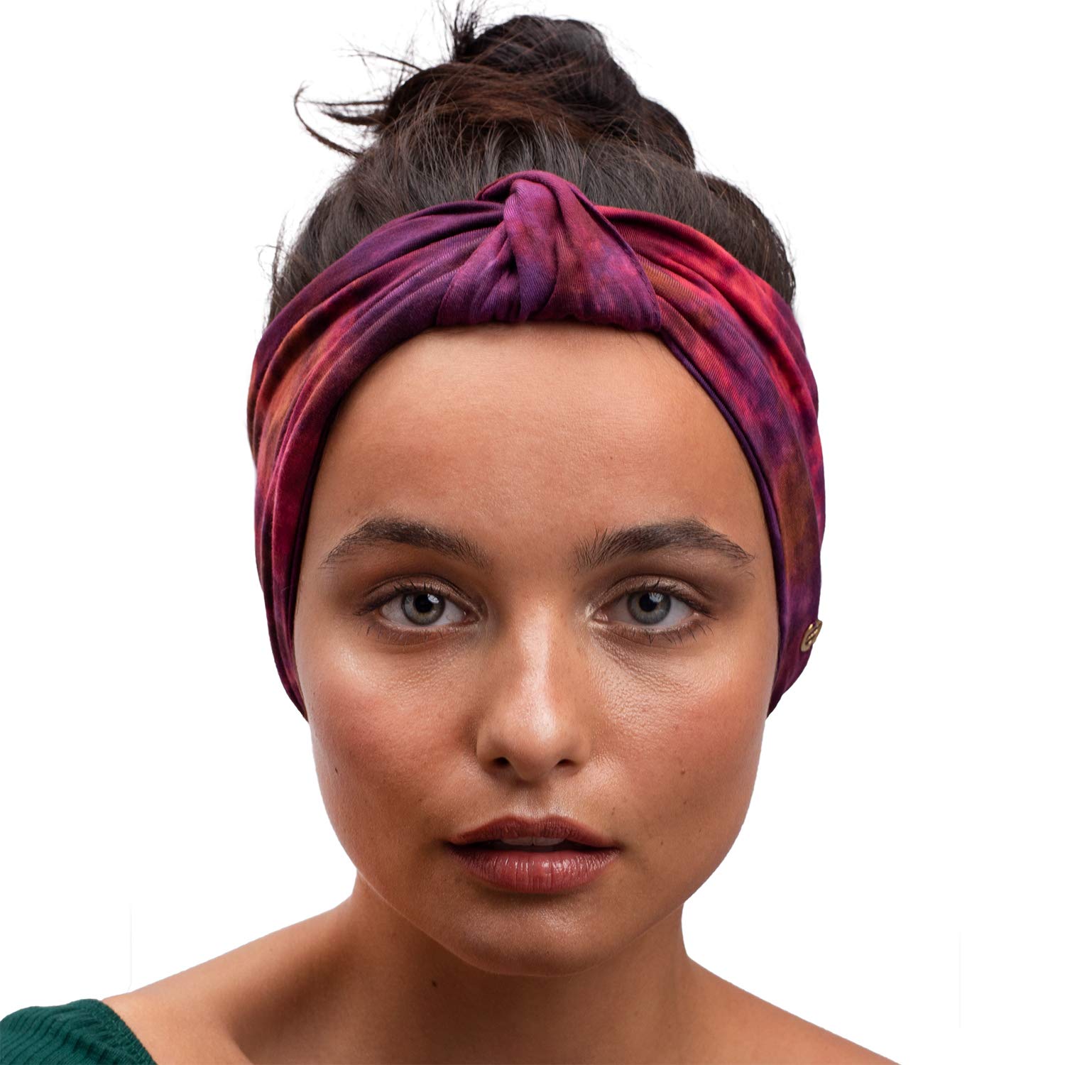 BLOM Original Tie Dye Headbands for Women. Traditionally dyed in Bali. Wear for yoga, fashion, working out, travel, or running. Wear wide turban knotted. Multi style design. Eco Fabric. (Passionfruit): Beauty