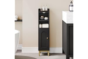 Hzuaneri Bathroom Storage Cabinet, Small Corner Floor Cabinet with Door and Shelves, Narrow Toilet Paper Holder, Bathroom Org