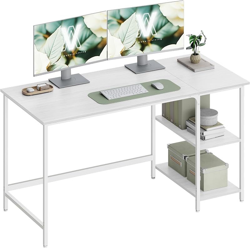VASAGLE Computer Desk 140x60x76 cm Maple White LWD055W01