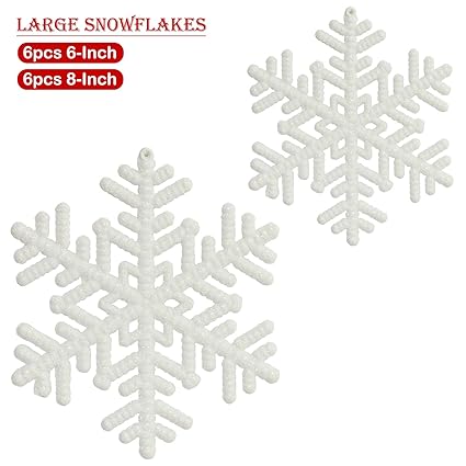 Ki Store Snowflakes And Icicles Decorative Ornaments Assortment
