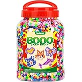 IOOLEEM Pony Beads(8000pcs Multi-Colored), Beading Supplies, Friendship Bracelets Making, King Size