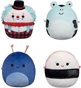 Squishmallows Micromallows 4-Pack Solenn Sushi Dear Frog Preeti Slug