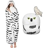 Oversized Blanket Hoodie for Women, Snowy Owl Wearable Blanket Owl Gifts for Birthday