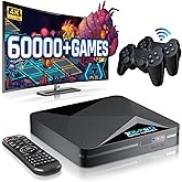Kinhank 2025 Super Console X2 Pro Pre-installed 65,000+ Classic Games,Retro Game Consoles Compatible with 60+ Emulators,EmuELEC 4.6&Android 9.0, 4K HD Output,2 Wireless Controllers