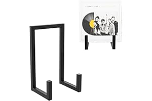 YFEEN 2Pack Records Storage Holder, Vinyl LP Stand CD Display Frame,Metal Album Storage for Vinyl Records (Black)