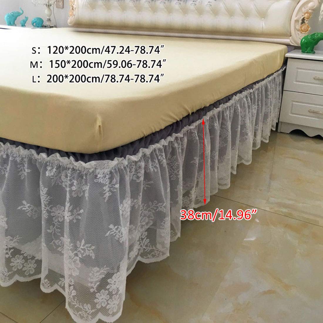 Bedding Linen Wrap Around Lace Bed Skirt Dust Cover Ruffle Bed Sheet Case 14 96 Drop Home Elektroelement Com Mk