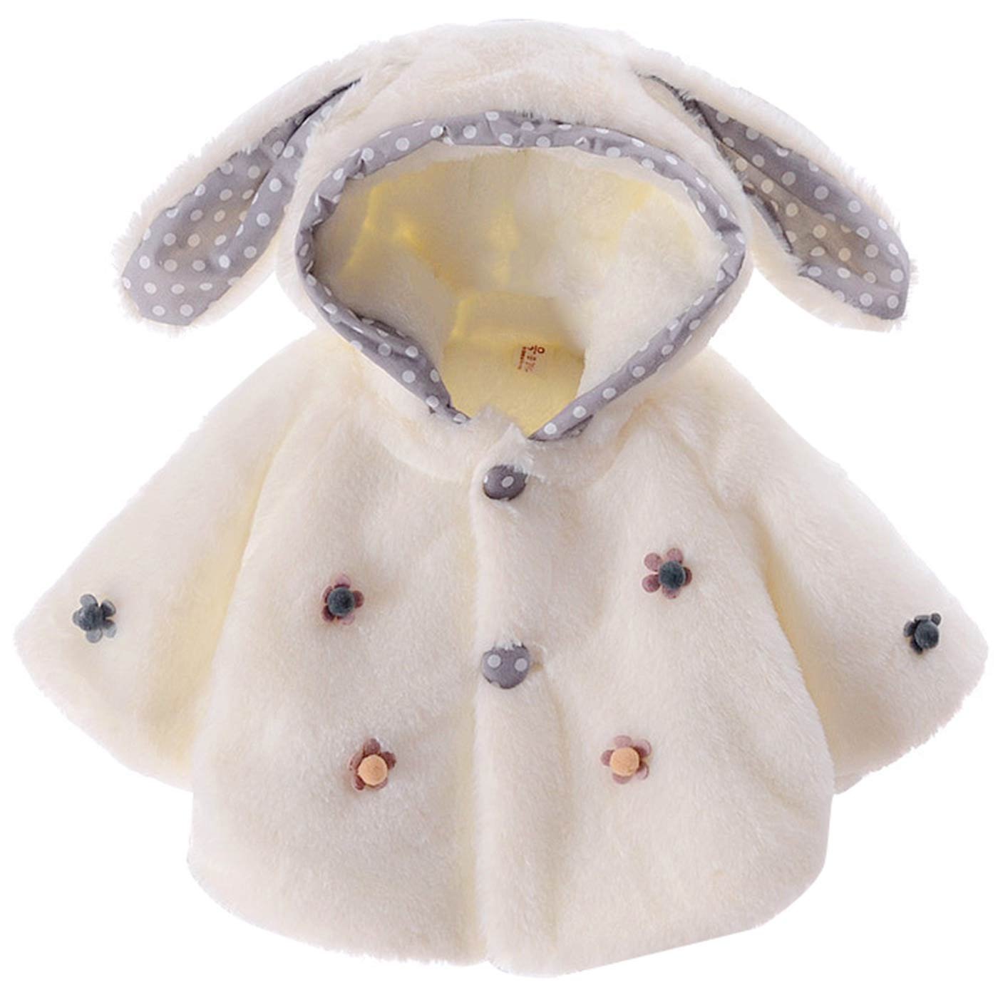Happy Cherry Mode 3d Lapin Oreille Cape A Capuche Mignon Enfant Bebe Fille Polaire Interieur Chaud Doux Veste Dhiver Eapis Automne 6 9 Mois Blanc Bebe Blousons Iplanmovilidad Com
