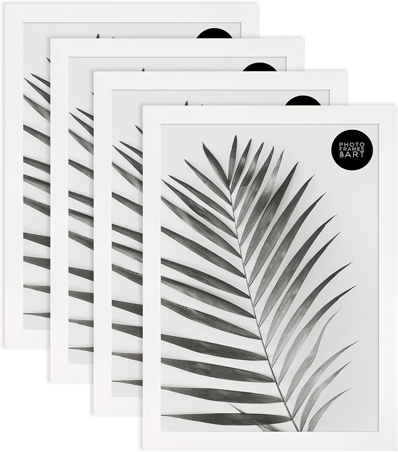 pf+a Real Glass White A4 Frames Multipack 4 x 21x29.7cm