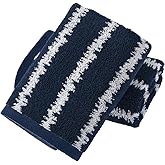 YiLUOMO Navy Blue Hand Towel Set of 2 Modern Wave Pattern Design 100% Cotton Super Soft Highly Absorbent Bathroom Hand Towels 13x 29 Inch