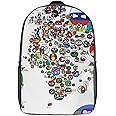 Woidxzxza Countryball Polandball World Map School Backpacks Large Capacity Travel Bag Book Bags Sports Daypack for Girls Boys