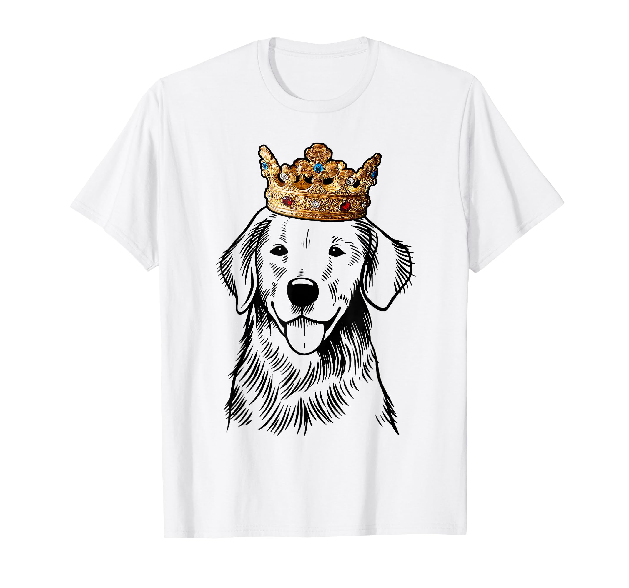 Golden Retriever Dog Wearing Crown T-Shirt