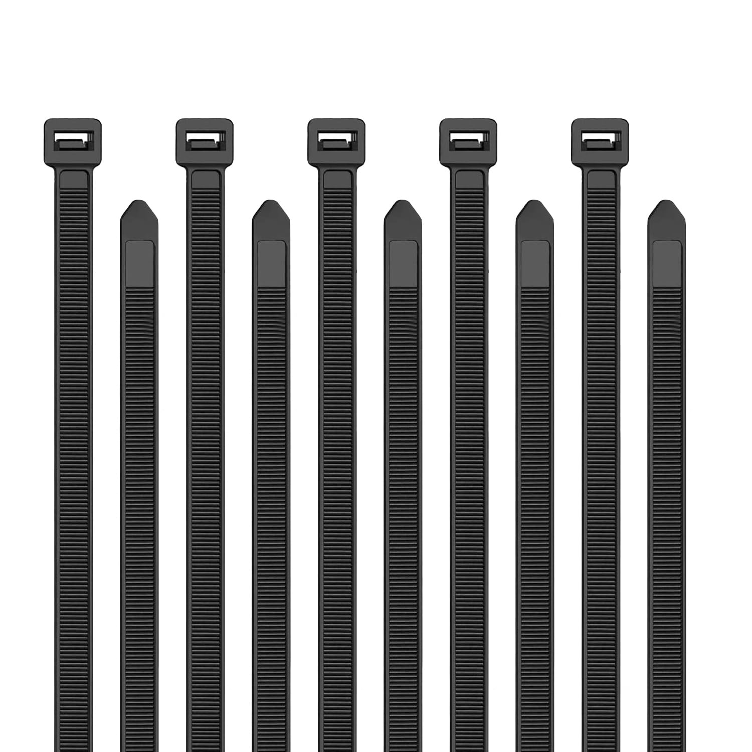 Yaluzibi 100 Pack Cable Ties Black, 4.8mm x 400mm Long Zip Ties 50 lbs Tensile Strength with UV Resistant, Nylon Plastic Self Locking Large Heavy Duty Cable Wrap for Tidy Wires Indoor and Outdoor