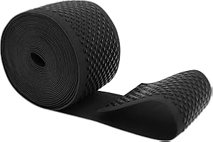 Mandala Crafts 2.5 Inch Elastic Silicone Gripper Tape for Clothing - 5 Yds Dotted Non Slip Elastic Band for Sewing - Black Silicone Flat Fabric Stretchy Ribbon Straps