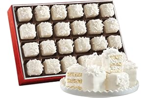 The Swiss Colony Coconut Petits Fours – Gourmet Mini Layer Cakes with Coconut Creme and Swiss Creme Icing, Holiday Cake Assortment Gift Pack of 24, Petits Fours Cakes for Dessert and Celebrating