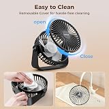 TriPole USB Desk Fan 3 Speeds 360° Rotatable Mini Table Fan Black view 6