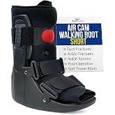 Brace Direct Short Air CAM Walking Boot for Broken Foot &amp; Sprained Ankle | Orthopedic Fracture Walker Boot for Sprain, Stress Injury &amp; Post Op Recovery, Pneumatic Compression Liner, Medical Grade (M)