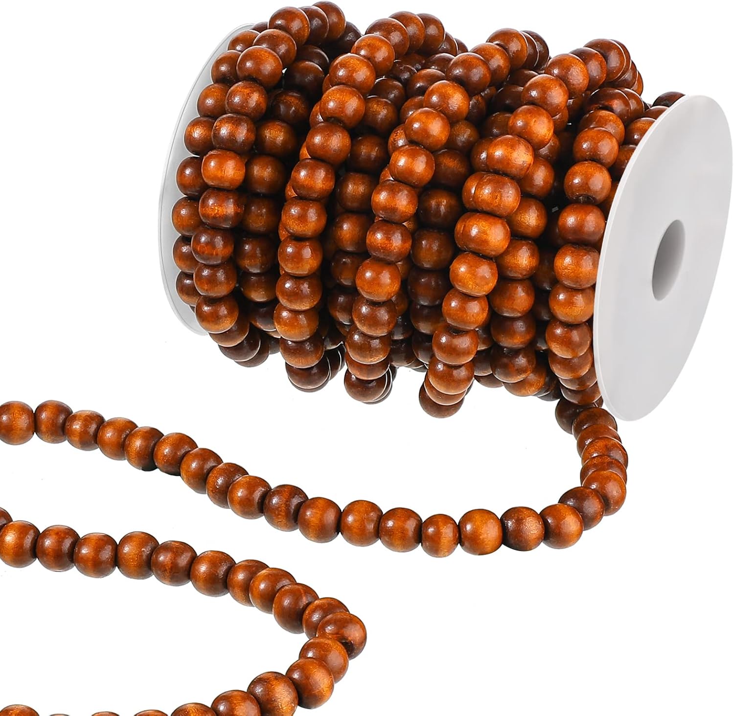 Wreaths, Garlands & Swags - Christmas Wooden Bead Garland Rustic Farmhouse Bead Garland Xmas Tree Bead Ornaments for Christmas Decorations, Total of 26 Feet (Brown)
