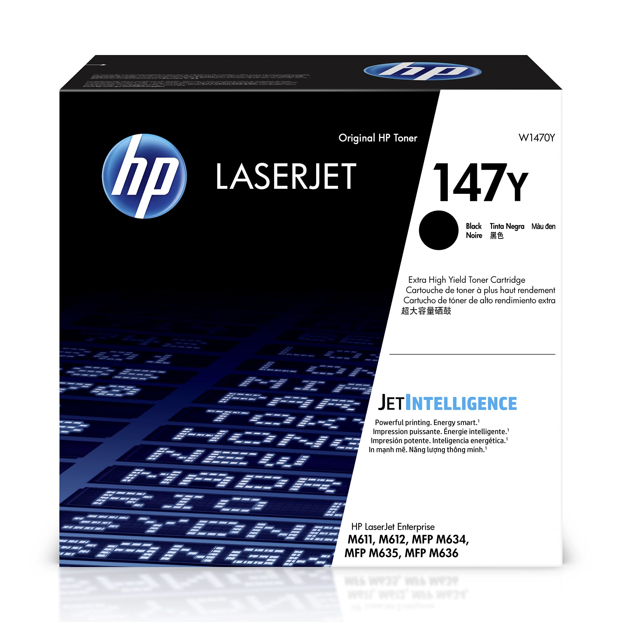 HP 147Y Black Extra High-yield Toner Cartridge | Works with HP LaserJet Enterprise M611, M612 Series, HP LaserJet Enterprise MFP M634, M635, M636 Series | W1470Y