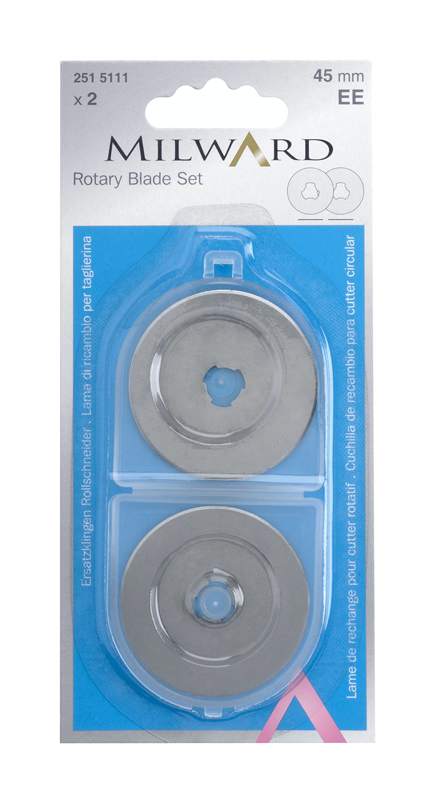Milward 2515111 Rotary Blade Set: 45mm Diameter: 2 Pieces, Assorted