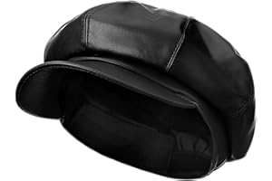 Floraltop Gatsby Newsboy Caps for Women 8 Panel PU Leather Apple Cap Vintage Beret Hat Gatsbie Hat for Women Gift