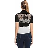 AmélieBoutik Women Lace Back Bolero Cropped Cardigan Shrug