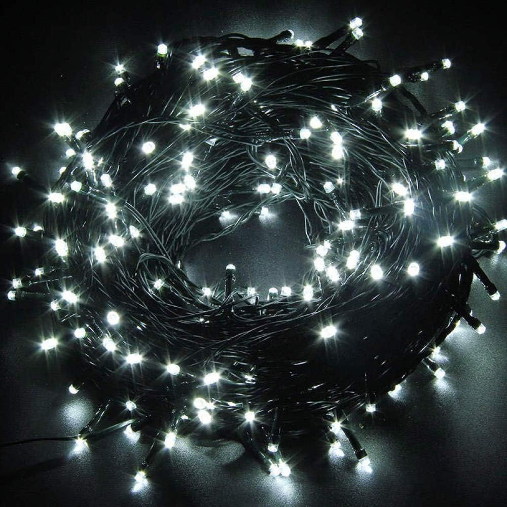 100M 1000LED 50M 800LED String Lights Fairy Garland Christmas Party Wedding Xmas Holiday 8 Mode Lights Indoor Outdoor Decoration-White_China_50M 800LED_EU Plug