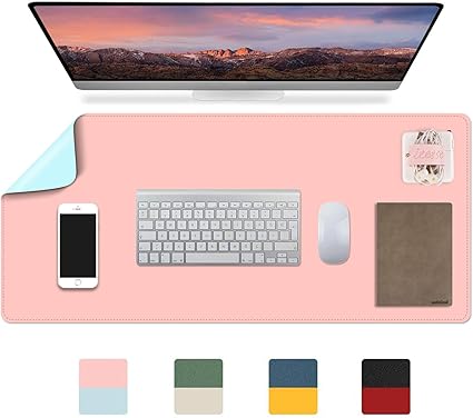 Amazon Icasso マウスパッド 大型 デスクマット 防水 80x40cm Puレザー おしゃれ ゲーミングマウスパッド 清潔しやすい 滑り止め オフィス ホーム用 男女兼用 ピンク ライトブルー Icasso パソコン 周辺機器 通販