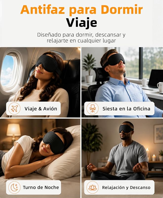 Máscara de sono ponderada em 3D, sem pressão nos olhos