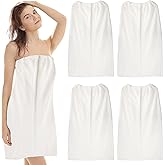 4 Pcs Spa Robe Bath wrap Towels for Women Waffle Spa Wraps Adjustable Closure Lightweight Towel Wraps for Bath Shower