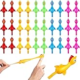 Sumind 30 Pcs Rubber Chicken Slingshot Flying Chicken Fingers Stretchy Turkey Shooter for Party Favors Gifts Christmas Goodie Bag Stocking Stuffers(Turkey,Vibrant Colors)