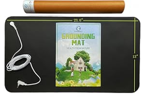 PANBMAO Grounding Mat for Bed with Grounding Cord, Grounding Pad Kit, Earth Therapy for Foot Mat Dark Black Color