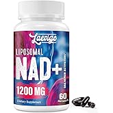 Laevigo Liposomal NAD+ Supplement 1200mg High Absorption, Cellular Energy & Mitochondrial Support, NAD Plus for Longevity & Vitality, Anti-Aging Formula, 60 Softgels