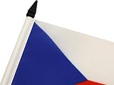 AZ FLAG Czech Republic Table Flag 5x8 in 21x14 cm with Pole & Base view 4